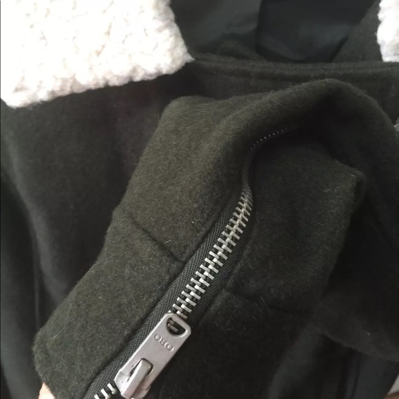 Ladies Wool Jacket Blend Army Green Small - Picture 7 of 11